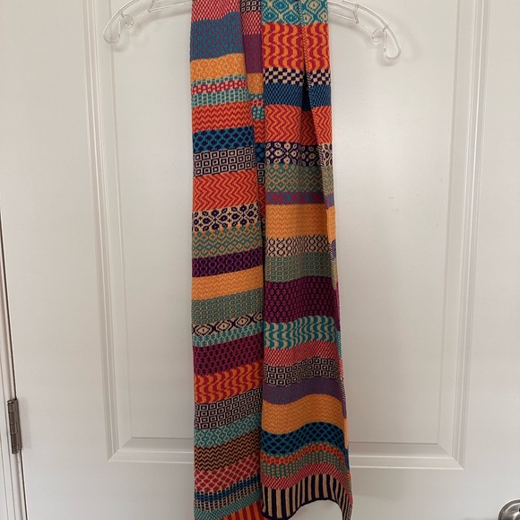 Colorblock Patterned Knit Scarf — Multicolor - Picture 4 of 4
